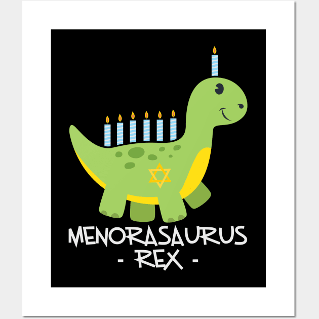 Hanukkah Dinosaur Menorasaurus T Rex Dino Chanukah Wall Art by teespringplus